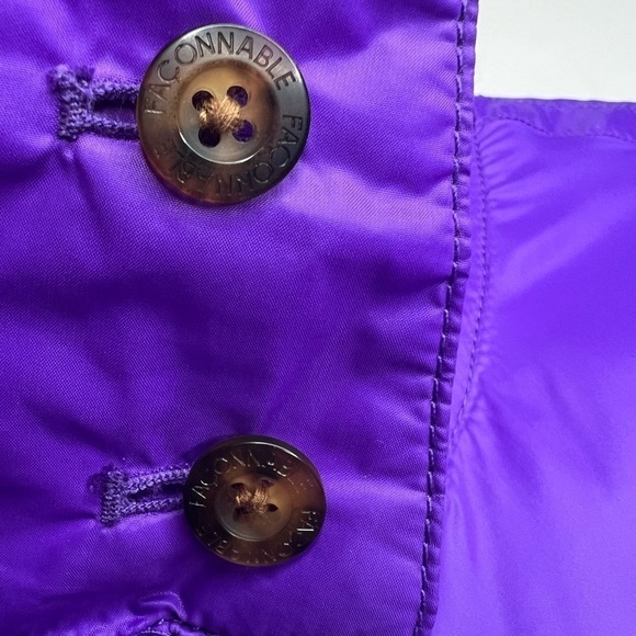 FACONNABLE Women's Size Medium Purple Jacket Lined Pattern Zip Up Button - Picture 7 of 14